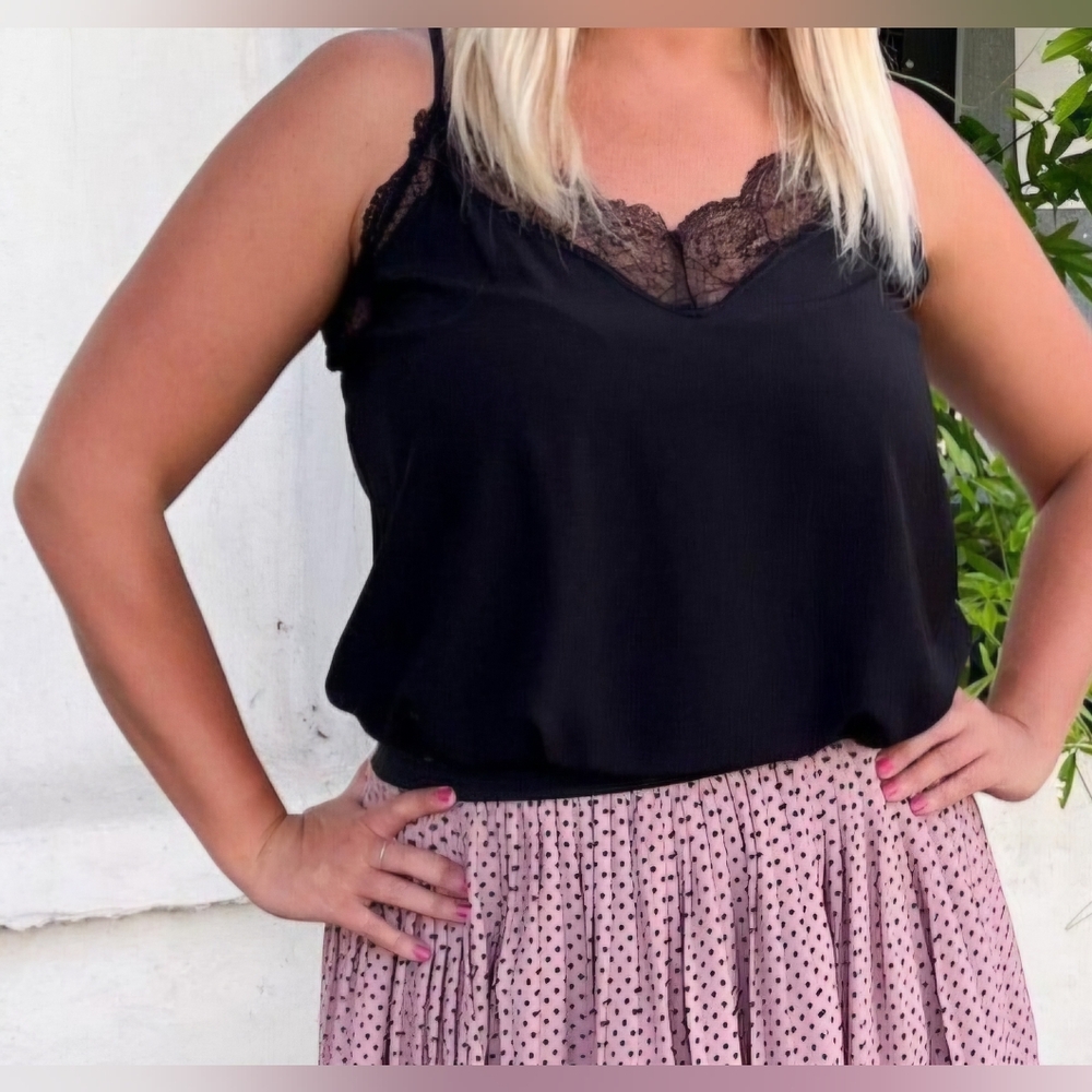 Black lace cami